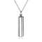 Cylinder Capsule Secret Message Vial Cremation Ash Urn Necklace in Stainless Steel Stash Locket Wing and Crystal Dangle Necklace