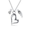 Stainless Steel Commemorative Heart Crystal Angel Wings Ash Locket Charm Jewelry Necklace