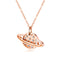 Women / Girls Planet Necklace Pendant Stainless Steel Clavicle Chain Rose Gold Plated