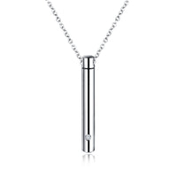 Rose Gold Crystal Cylindrical Necklace Pendant Memorial Ash Cremation Men Jewelry