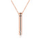 Rose Gold Crystal Cylindrical Necklace Pendant Memorial Ash Cremation Men Jewelry