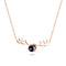 rose gold platted stainless steel with high definition glass fashion necklace for women/lady,reindeer design