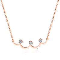 stainless steel simple diamond irregular shape pendant rose gold custom necklace for women