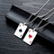 Durable Simple Titanium Steel Hip Hop Hipster Black Peach Fashion Poker Men's Pendant Necklace