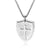 Fashion vintage verse shield pendant cross men's necklace stainless steel personality necklace religious ornament gift