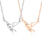 Stainless Steel Paper Crane Pendant Necklace