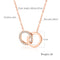 Korean-Style Double Ring Pendant Temperament Simple Lock Necklace Women's Rose Gold-Plated Clavicle ChainTitanium Trendy