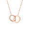 Korean-Style Double Ring Pendant Temperament Simple Lock Necklace Women's Rose Gold-Plated Clavicle ChainTitanium Trendy