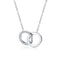 Korean-Style Double Ring Pendant Temperament Simple Lock Necklace Women's Rose Gold-Plated Clavicle ChainTitanium Trendy