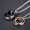 His & Hers Matching Set Necklace Pendants,Rings,Stainless Steel Couple Pendants