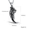 Men's Cool Viking Wolf Tooth Necklace Stainless Steel Animal Tag Dragon Pendant Necklace,Pendant Only, No Chain