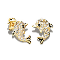 Fashion Shining Stud Earrings for Women, Dolphin