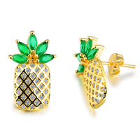 Fashion Shining Stud Earrings for Young Ladies, Pineapple