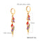 18k Gold Plated Copper with Zircon Drop Earrings/Long Earrings for Women