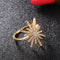 Fashion Knuckle Rings for Ladies,Copper,Platted 18K Gold,Snowflake