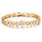 Women Birthstone Crystal Bracelet 18K Gold Plated Bracelet,Premium White