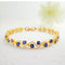 Fashion Birthstone Knuckle Bracele for Women,18K Gold Platted Copper,Blue