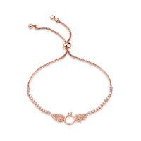 Fashion 18K Gold Platted Copper Bracelet for Women,Adjustable Chain 11'',Wings