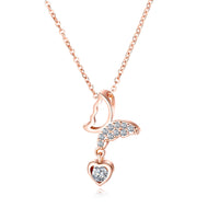 420mm+30mm Fashion Necklace for Ladies,Butterfly+Heart