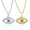 18K Gold Plated Copper Large Big Eyes Pendant Necklace for Women