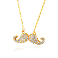 Fashion Pendant Necklace for Women 18K Gold Plated Copper-Moustache