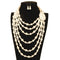 New Simple Fashion Vintage Layered Pearl Exaggerated Necklace And Earrings For Woman Baquet Equisite Party Dress Jewelry Set