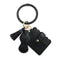 PU TASSEL CARD HOLDER ROUND BANGLE BRACELET KEYCHAIN