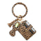 PU TASSEL CARD HOLDER ROUND BANGLE BRACELET KEYCHAIN