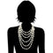 New Simple Fashion Vintage Layered Pearl Exaggerated Necklace And Earrings For Woman Baquet Equisite Party Dress Jewelry Set