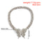 Punk Exaggerated Diamond-studded Big Butterfly Necklace for Women