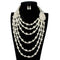 New Simple Fashion Vintage Layered Pearl Exaggerated Necklace And Earrings For Woman Baquet Equisite Party Dress Jewelry Set