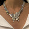 Punk Exaggerated Diamond-studded Big Butterfly Necklace for Women