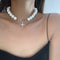 Fashion Cross Necklace Niche Design 2021 Reflective Beads Simple Clavicle Chain Women Pearl