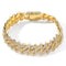 14mm Square Miami Cuban Link Bracelet Gold Color Iced Out Cubic Zirconia Rock Hip hop Style Men's Jewelry