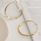 Lightweight Endless Simple Hoop Earrings - Infinity Round Circle Seamless Thin Delicate Hoops ,16K Gold Plated