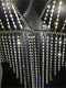 Crop Tops Rhinestone Tufted Bling Summer Women Metal Chain Body Gold Sexy Cami Tops Dancing Party Club