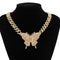 Punk Exaggerated Diamond-studded Big Butterfly Necklace for Women