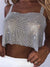 Summer Crystal Bra Body Chain Silver Clubwear Vest Rhinestone Halter Crop Top Party Rave Body Jewelry for Women and Girls