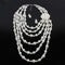 New Simple Fashion Vintage Layered Pearl Exaggerated Necklace And Earrings For Woman Baquet Equisite Party Dress Jewelry Set