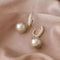 925 Simple silver needle fashion zircon pearl earrings temperament personality design Korean female retro earrings