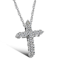 Fashion Necklace for Ladies,Cross, Silver Color,16.14‘’(410mm) or 18.11''(460mm)